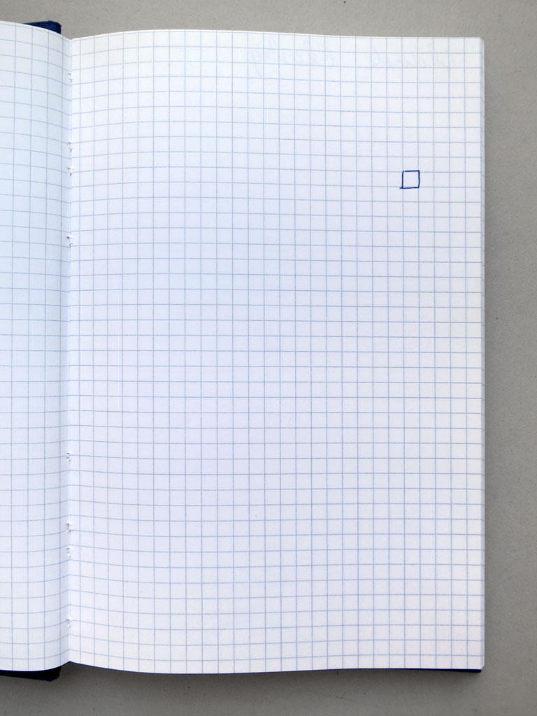 Claude Closky, ‘Carrés préférés [Preferred squares]’, 1993, ballpoint pen on sketch pad, 200 pages, 21 x 15 cm.